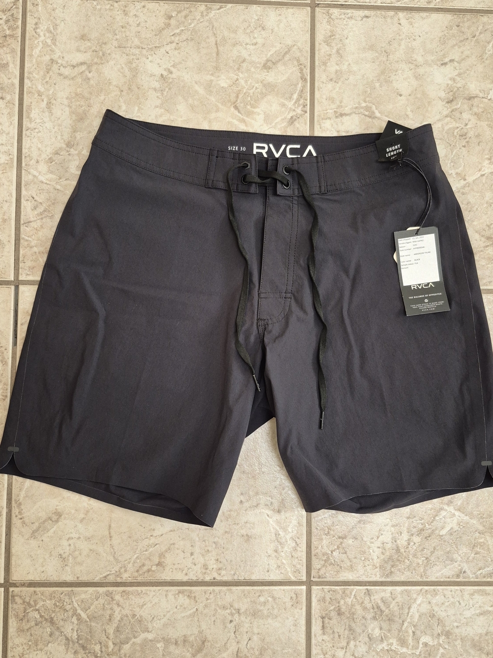 RVCA Men's Solid Black  Sports Shorts
